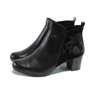 Черна дамски боти, естествена кожа - удобство и стил за есента и зимата N 100013026