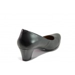 Черни дамски обувки със среден ток, естествена кожа - ежедневни обувки за целогодишно ползване N 100013069