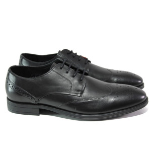 Черни мъжки обувки, естествена кожа - всекидневни обувки за есента и зимата N 100013063