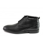 Черни мъжки боти, естествена кожа - елегантни обувки за есента и зимата N 100013065