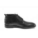 Черни мъжки боти, естествена кожа - елегантни обувки за есента и зимата N 100013065