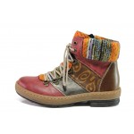 Винени дамски боти, здрава еко-кожа - ежедневни обувки за есента и зимата N 100013089