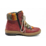 Винени дамски боти, здрава еко-кожа - ежедневни обувки за есента и зимата N 100013089