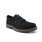 Черни анатомични мъжки обувки, естествен набук - всекидневни обувки за есента и зимата N 100013093