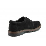 Черни анатомични мъжки обувки, естествен набук - всекидневни обувки за есента и зимата N 100013093