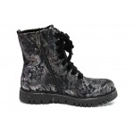 Черни дамски боти, качествен еко-велур - ежедневни обувки за есента и зимата N 100013110