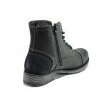 Черни мъжки боти, естествена кожа - ежедневни обувки за есента и зимата N 100013111