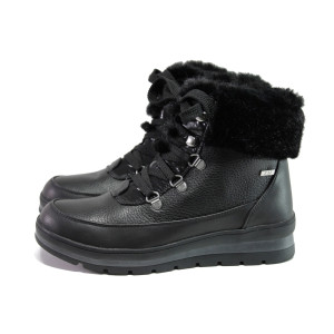 Черни дамски боти, здрава еко-кожа - ежедневни обувки за есента и зимата N 100013182