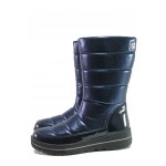 Сини дамски ботуши, pvc материя - ежедневни обувки за есента и зимата N 100013196
