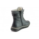 Тъмносини дамски боти, здрава еко-кожа - ежедневни обувки за есента и зимата N 100013238