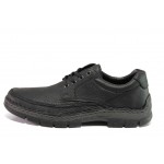 Черни мъжки обувки, естествена кожа - ежедневни обувки за есента и зимата N 100013264