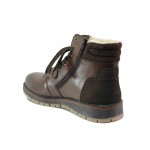 Кафяви мъжки боти, здрава еко-кожа - ежедневни обувки за есента и зимата N 100013330