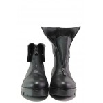 Черни дамски боти, естествена кожа - ежедневни обувки за есента и зимата N 100013345