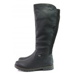 Черни дамски ботуши, здрава еко-кожа - ежедневни обувки за есента и зимата N 100013372