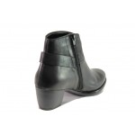 Черни дамски боти, естествена кожа - ежедневни обувки за есента и зимата N 100013389