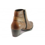 Кафяви дамски боти, естествена кожа - ежедневни обувки за есента и зимата N 100013388