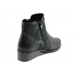 Черни дамски боти, естествена кожа - ежедневни обувки за есента и зимата N 100013387