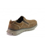 Кафяви мъжки обувки, естествен набук - ежедневни обувки за есента и зимата N 100013391