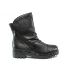Черни дамски боти, естествена кожа - ежедневни обувки за есента и зимата N 100013414