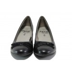 Анатомични черни дамски обувки със среден ток, естествена кожа - всекидневни обувки за пролетта и есента N 100013487