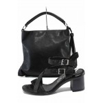 Черен комплект обувки и чанта - удобство и стил за пролетта и лятото N 100012892