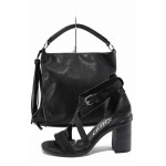 Черен комплект обувки и чанта - удобство и стил за пролетта и лятото N 100012893