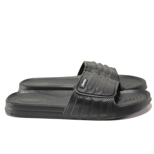 Черни джапанки, pvc материя - ежедневни обувки за пролетта и лятото N 100013962