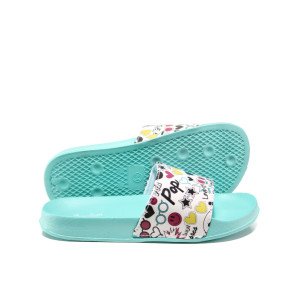 Зелени джапанки, pvc материя - ежедневни обувки за пролетта и лятото N 100014055