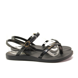 Анатомични черни дамски сандали, pvc материя - ежедневни обувки за пролетта и лятото N 100014128