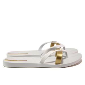 Бели дамски чехли, pvc материя - ежедневни обувки за пролетта и лятото N 100014106