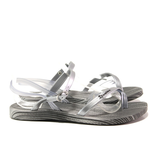 Анатомични Сребристи дамски сандали, pvc материя - ежедневни обувки за пролетта и лятото N 100014125