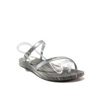 Анатомични Сребристи дамски сандали, pvc материя - ежедневни обувки за пролетта и лятото N 100014125