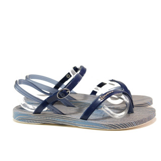 Анатомични сини дамски сандали, pvc материя - ежедневни обувки за пролетта и лятото N 100014124