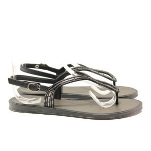 Черни анатомични дамски сандали, pvc материя - ежедневни обувки за пролетта и лятото N 100014132