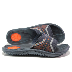 Анатомични тъмносини мъжки чехли, pvc материя - ежедневни обувки за пролетта и лятото N 100014141