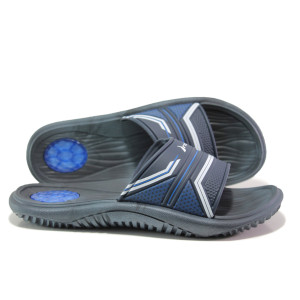 Анатомични тъмносини мъжки чехли, pvc материя - ежедневни обувки за пролетта и лятото N 100014140