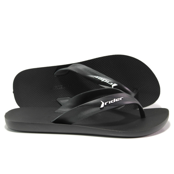 Черни мъжки чехли, pvc материя - ежедневни обувки за пролетта и лятото N 100014134