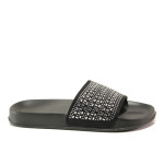 Черни джапанки, pvc материя - ежедневни обувки за пролетта и лятото N 100014160