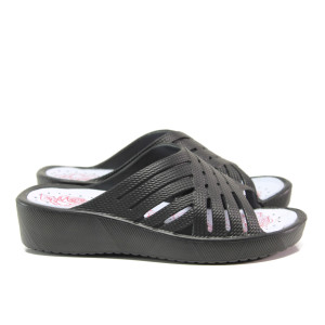 Черни джапанки, pvc материя - ежедневни обувки за пролетта и лятото N 100014156
