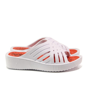 Бели джапанки, pvc материя - ежедневни обувки за пролетта и лятото N 100014155