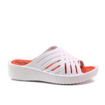 Бели джапанки, pvc материя - ежедневни обувки за пролетта и лятото N 100014155