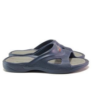 Тъмносини джапанки, pvc материя - ежедневни обувки за пролетта и лятото N 100014154