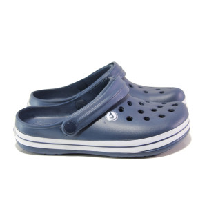 Тъмносини дамски чехли, pvc материя - ежедневни обувки за пролетта и лятото N 100014217