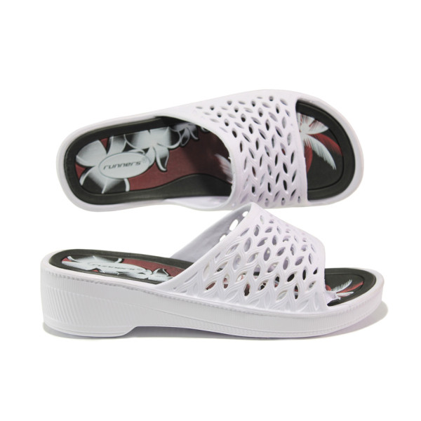 Бели джапанки, pvc материя - ежедневни обувки за пролетта и лятото N 100014270