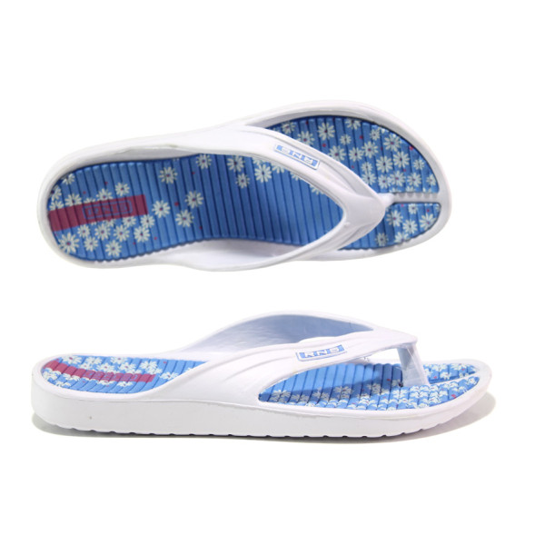 Бели джапанки, pvc материя - ежедневни обувки за пролетта и лятото N 100014263