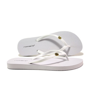 Бели джапанки, pvc материя - ежедневни обувки за пролетта и лятото N 100014257