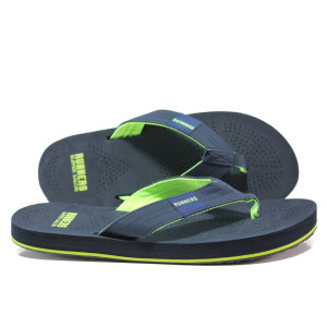 Сини джапанки, pvc материя и текстилна материя - ежедневни обувки за пролетта и лятото N 100014245