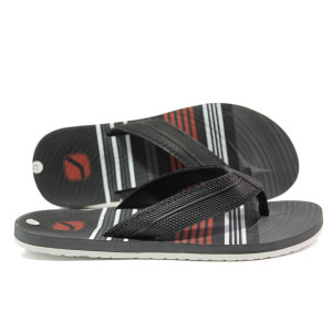 Черни джапанки, pvc материя и текстилна материя - ежедневни обувки за пролетта и лятото N 100014244