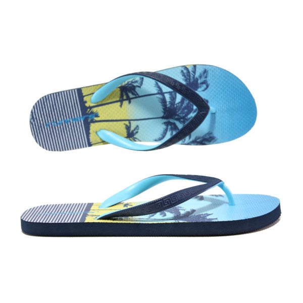 Сини джапанки, pvc материя - ежедневни обувки за пролетта и лятото N 100014251