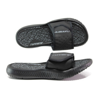 Черни джапанки, pvc материя и текстилна материя - ежедневни обувки за пролетта и лятото N 100014241